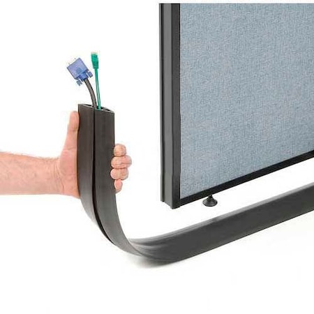 Brooks Electric/Wiremold Cable Protector, 0.94 in H, 25 ft L, 3 in W, Vinyl, Black BK1600-25